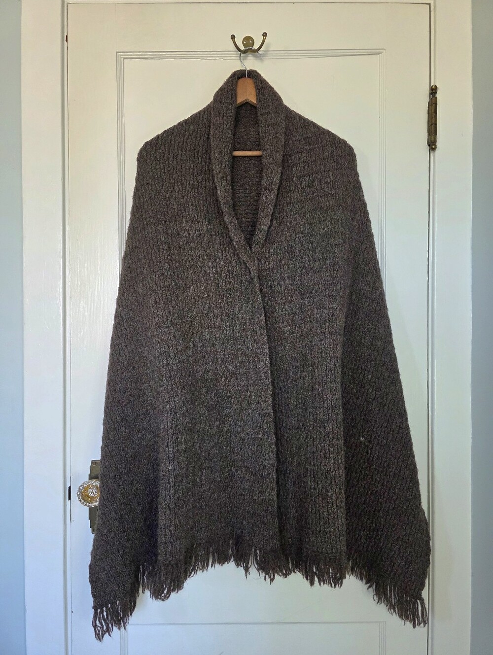 Northern Watters Knitwear 100% Worsted Wool Shawl – One Size – Chocolate Brown